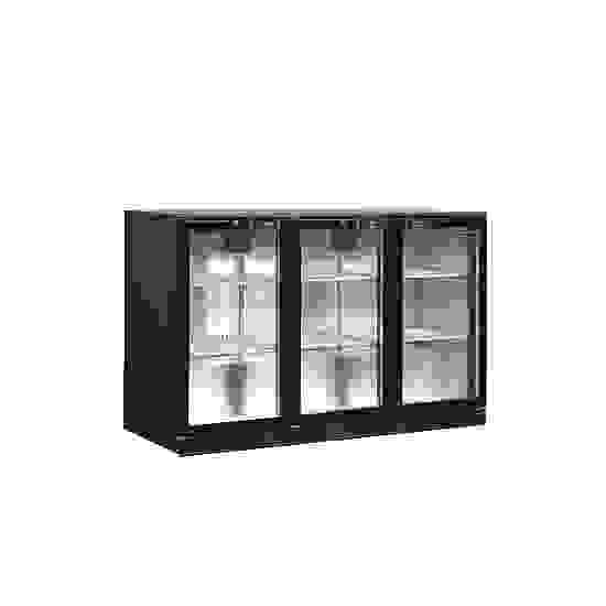 Minibar prosklené křídlové dveře, černá TEFCOLD DB301H-3