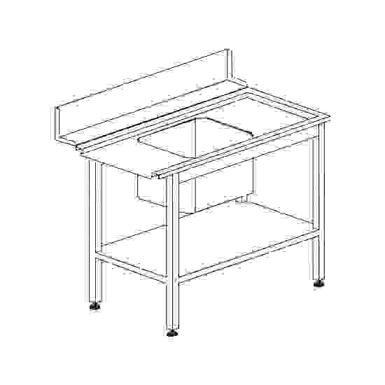 Stůl vstupní s dřezem s policí 1200 x 730 x 850 mm