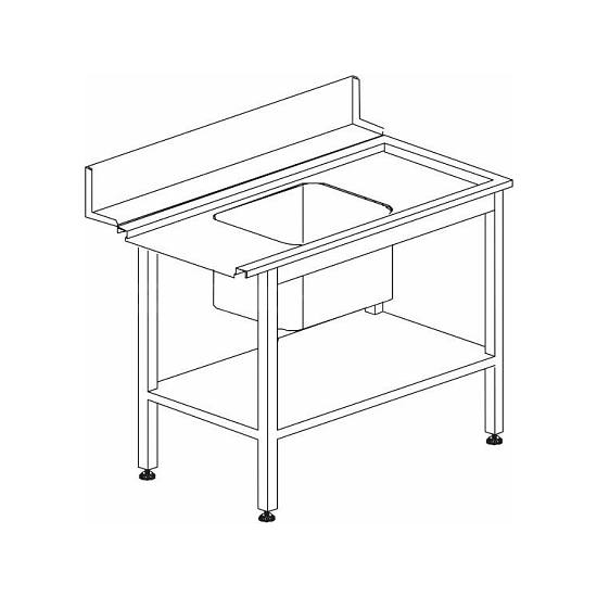 Stůl vstupní s dřezem s policí 1200 x 730 x 850 mm