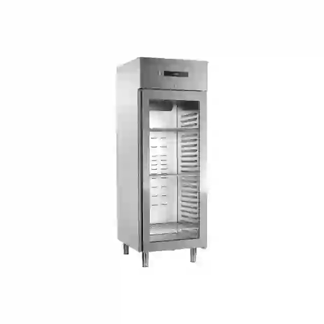 Skříň chladicí 700 l prosklená GN 2/1, nerezová 