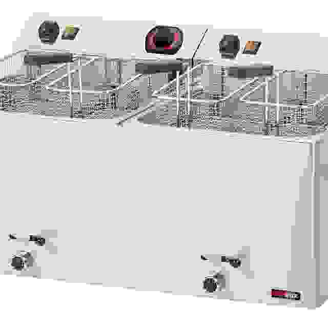 Fritéza elektrická dvojitá 0,74 kW/l, 11+11 l stolní s výpustí 400 V 