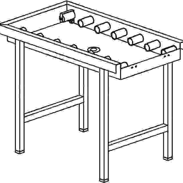 Stůl válečkový s vanou 1600 x 650 x 850 mm