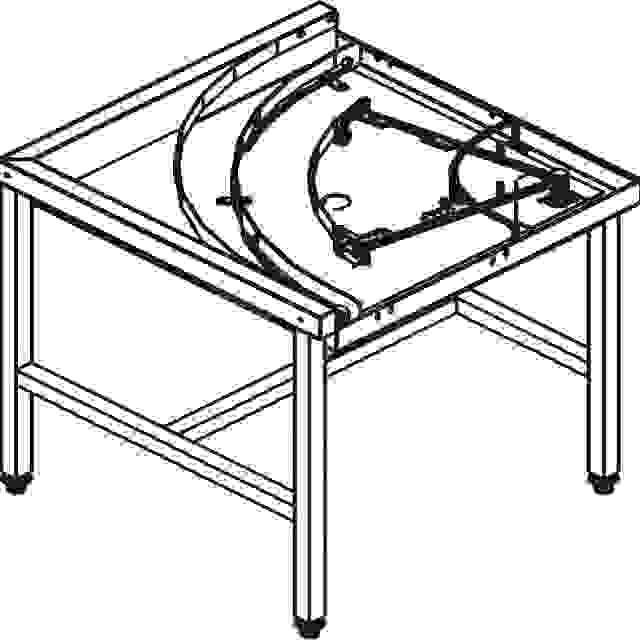 Stůl rohový 90° mechanizovaný 850 x 850 x 850 mm