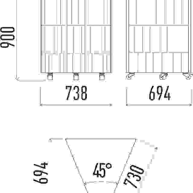 Neutrální rohový modul 45 NE 45°