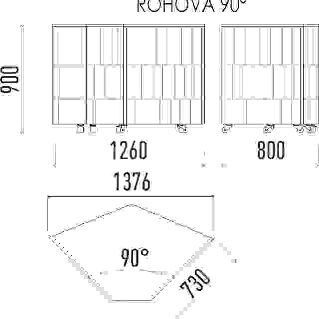 Neutrální rohový modul 90 NE 90°