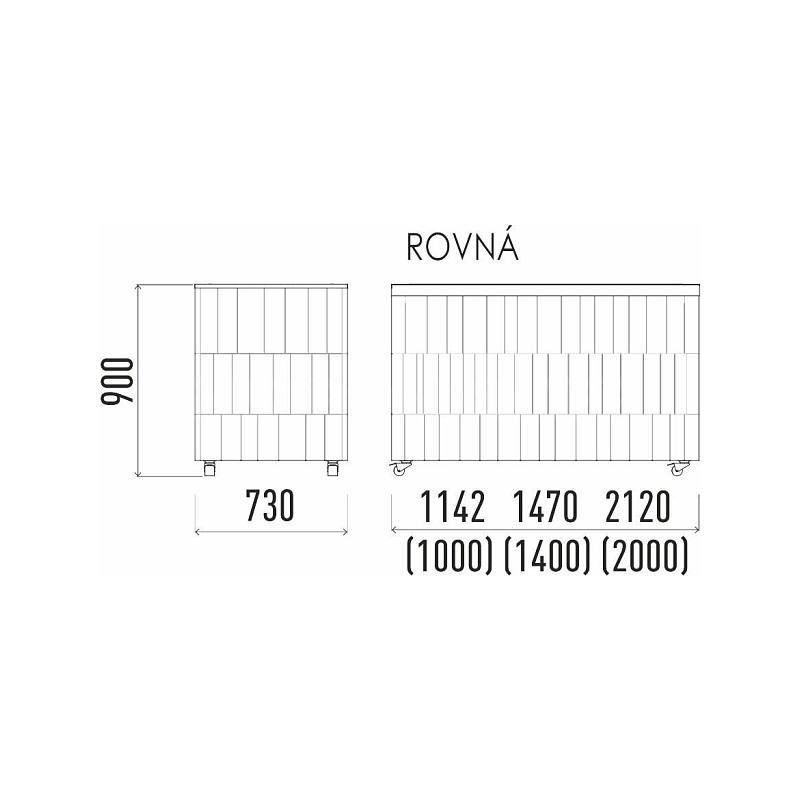 Neutrální pracovní modul rovný 2000 NE