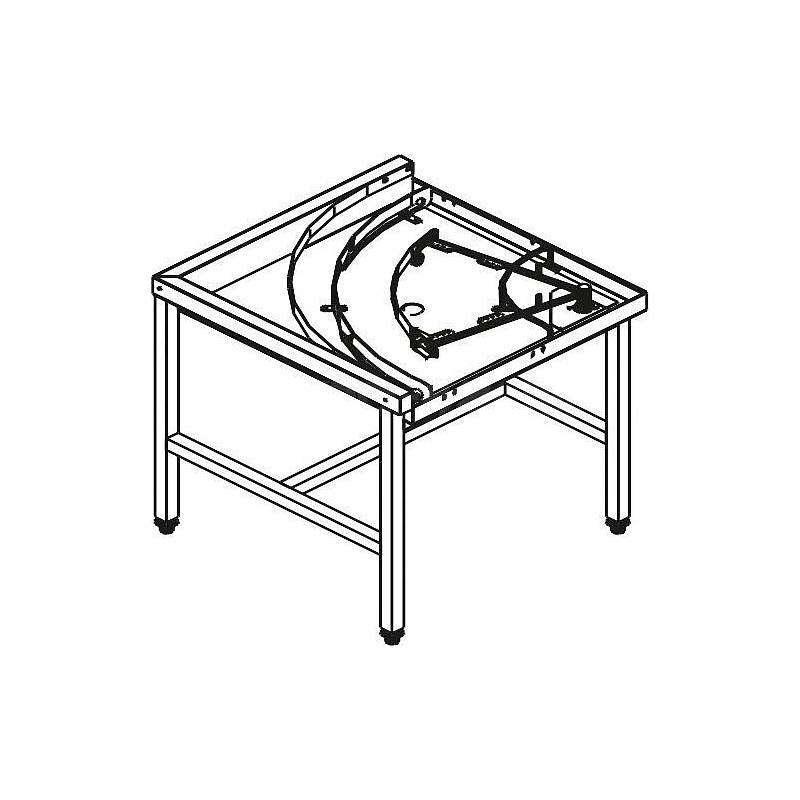 Stůl rohový 90° mechanizovaný 850 x 850 x 850 mm