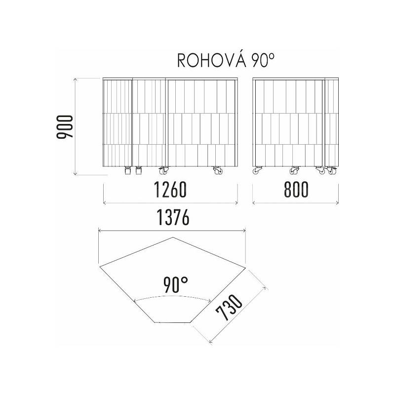 Neutrální rohový modul 90 NE 90°