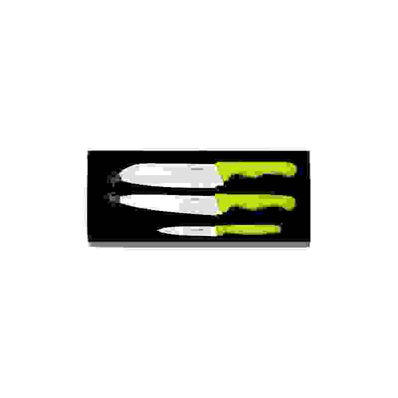 Set nožů, zelený – Santoku, kuchařský, Fresh