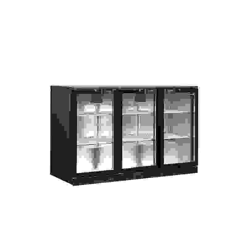 Minibar prosklené křídlové dveře, černá TEFCOLD DB301H-3